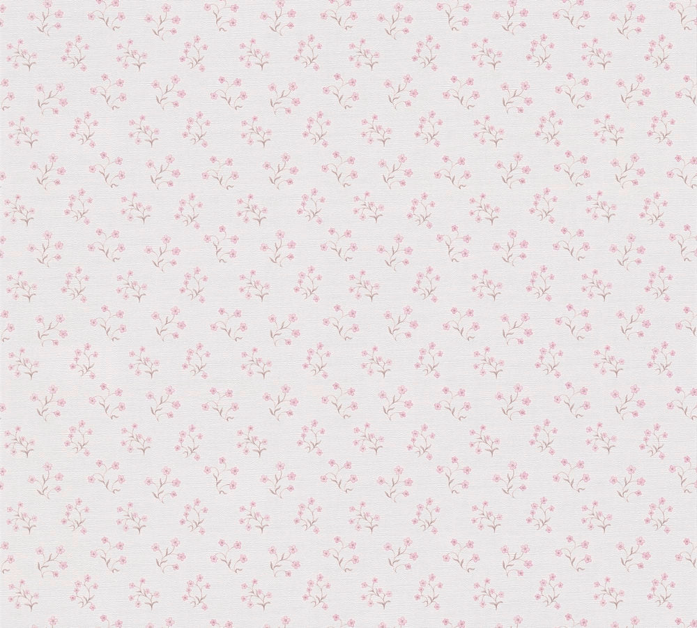 Maison Charme - Fine Floral botanical wallpaper AS Creation Roll Light Pink  390743