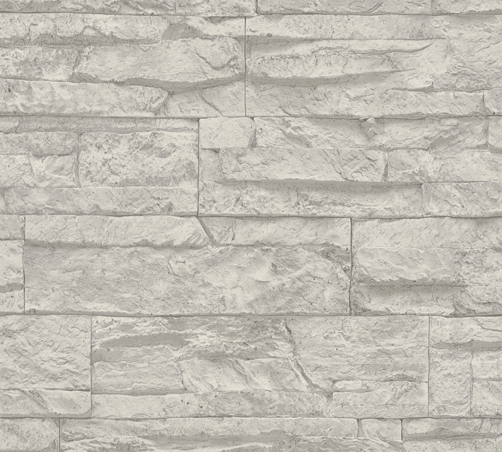 Industrial Elements - Stone Pattern industrial wallpaper AS Creation Roll Grey  707116