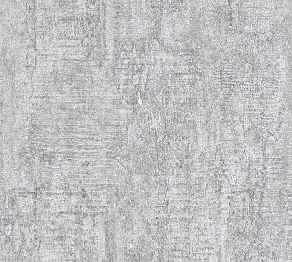 Industrial Elements - Concrete Wood Grain industrial wallpaper AS Creation Roll Grey  944265