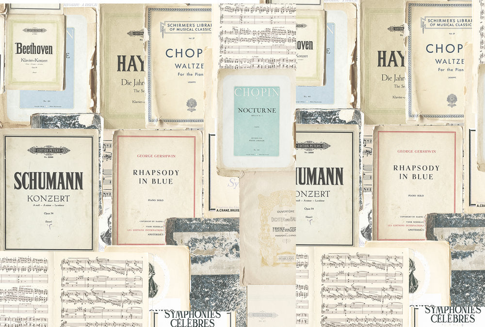 Atelier 47 - Sheets Of Music digital print AS Creation Beige   117380