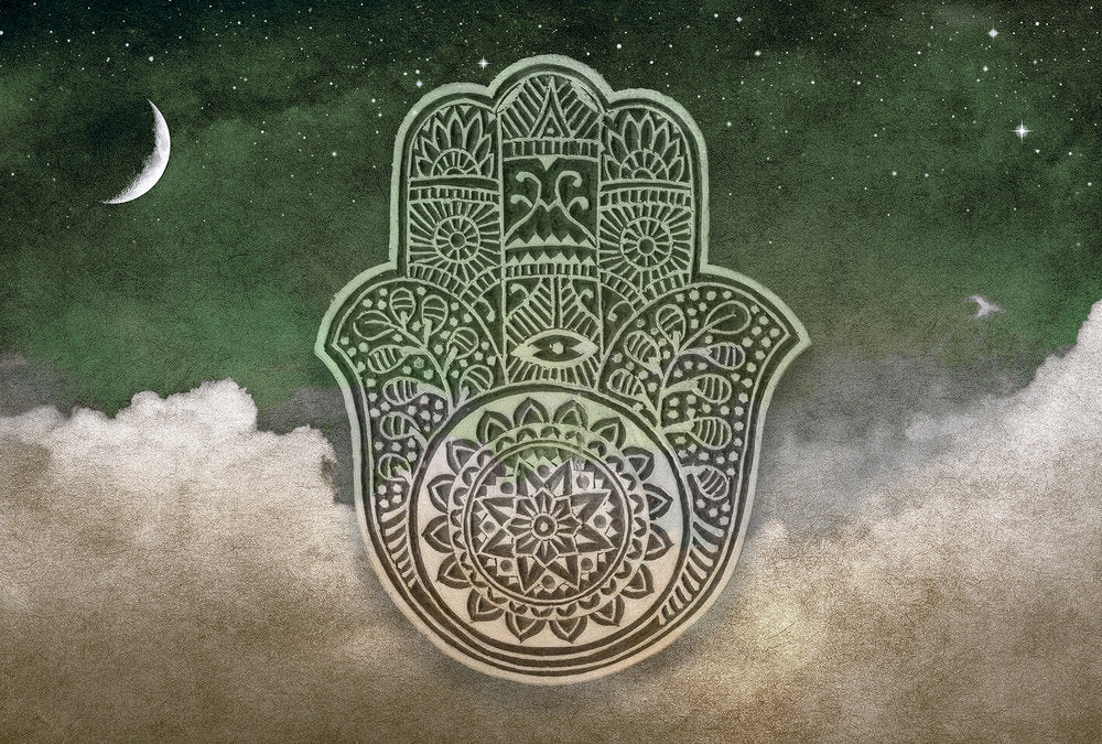 Atelier 47 - Hamsa digital print AS Creation Green   117560