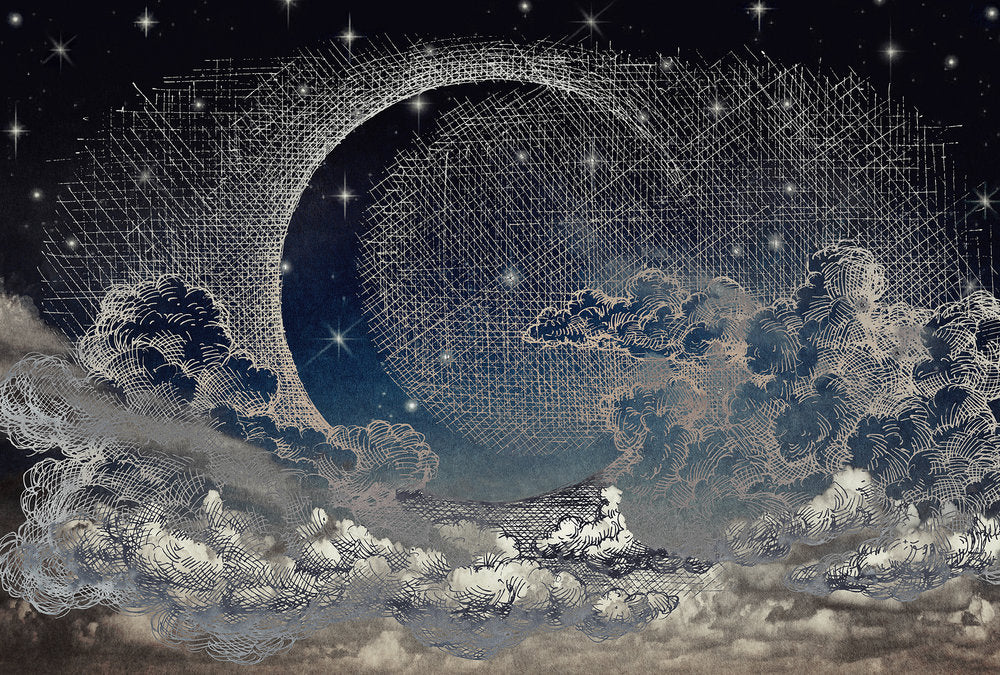 Atelier 47 - Moon Sky digital print AS Creation Black   117720