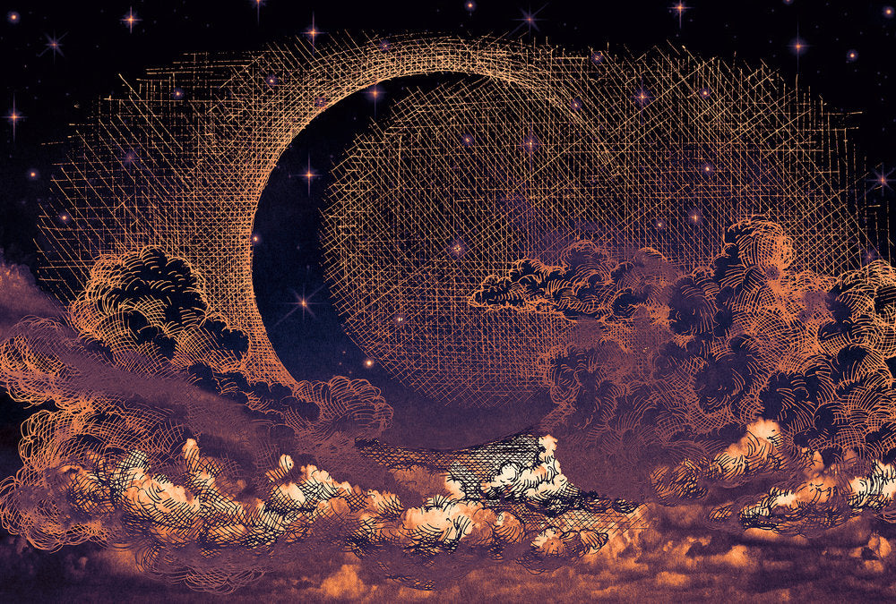 Atelier 47 - Moon Sky digital print AS Creation Red   117725