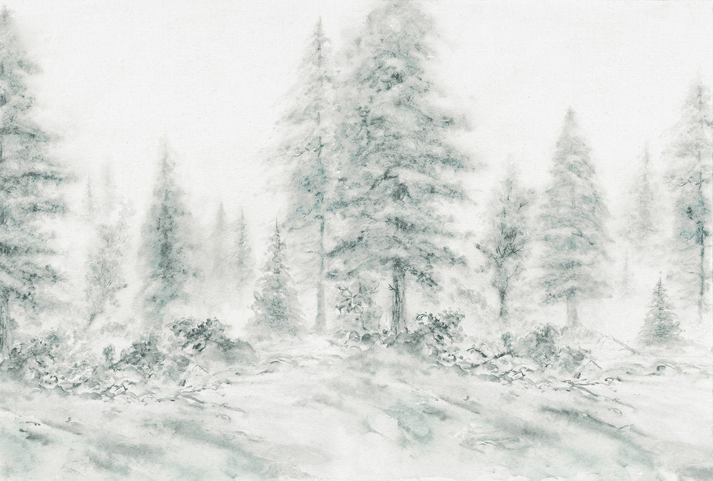 Atelier 47 - Aquarel Forest digital print AS Creation White   117840