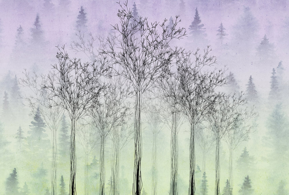 Atelier 47 - Trees In Shape digital print AS Creation Pink/Green   118005