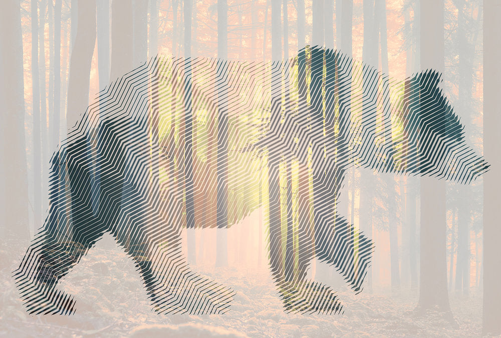 Atelier 47 - Bear Forest digital print AS Creation Pink   118115