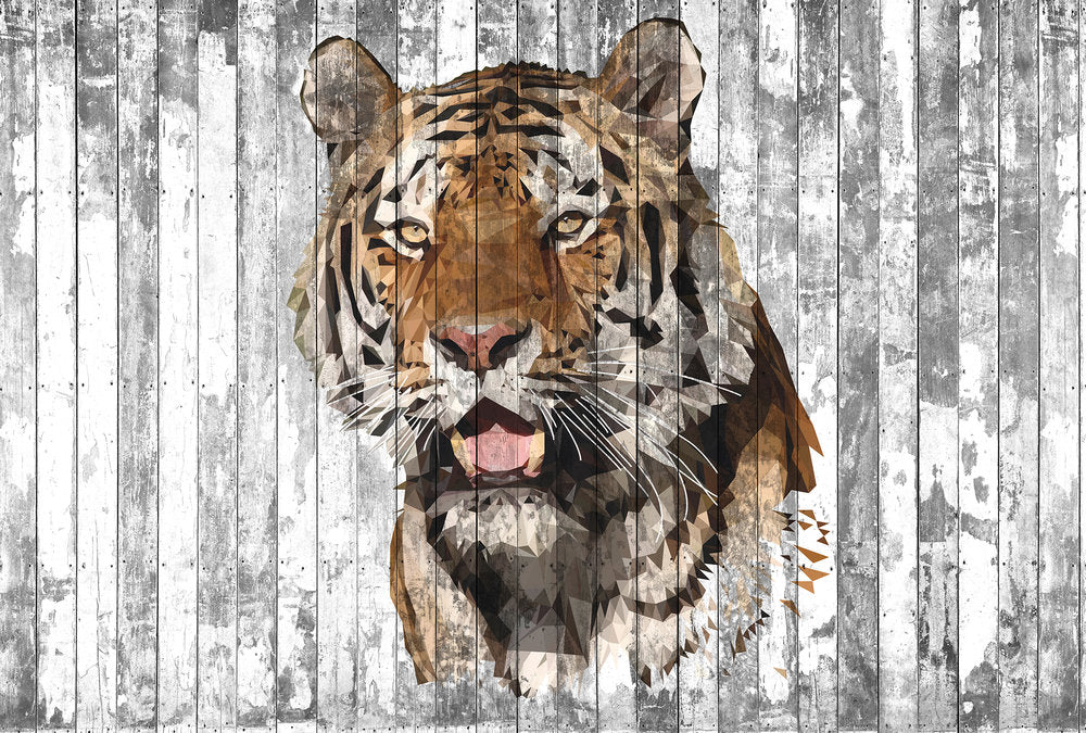 Atelier 47 - Polygon Tiger digital print AS Creation White   118155