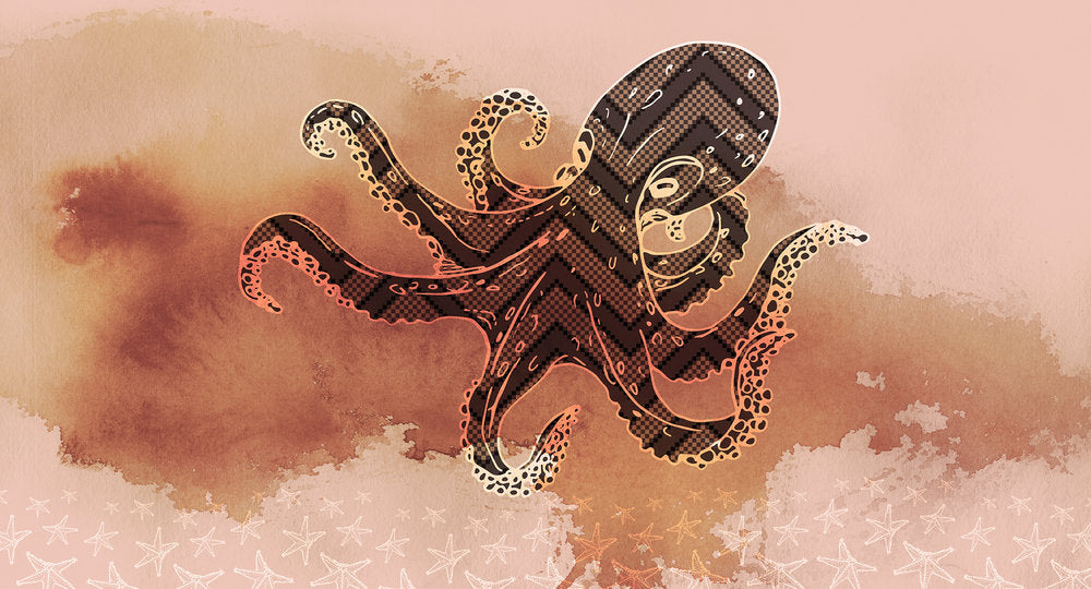 Atelier 47 - Octopus Design digital print AS Creation Brown   118235