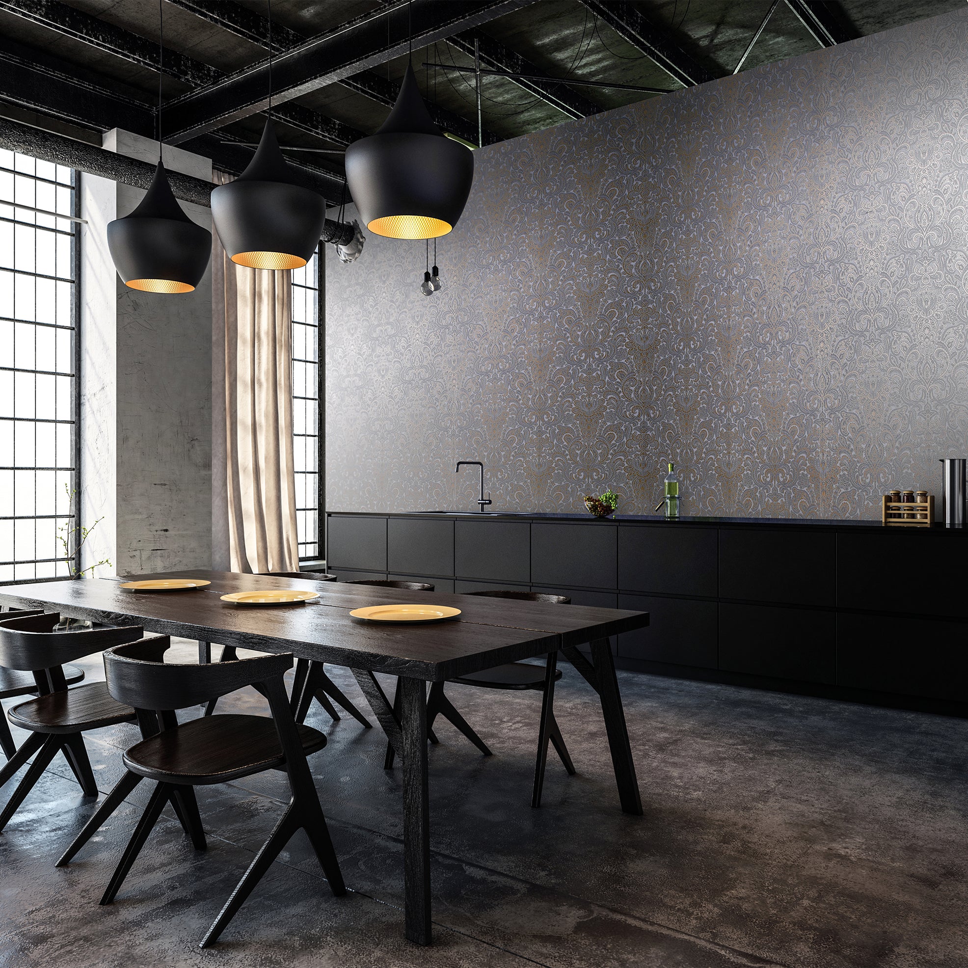 Adonea - Ares damask wallpaper Hohenberger    