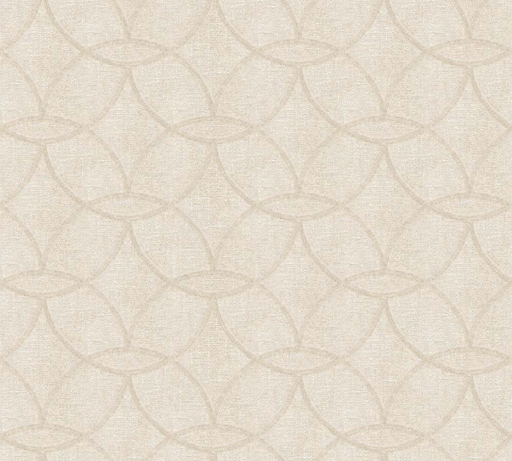Villa - Circle Link geometric wallpaper AS Creation Roll Cream  375643