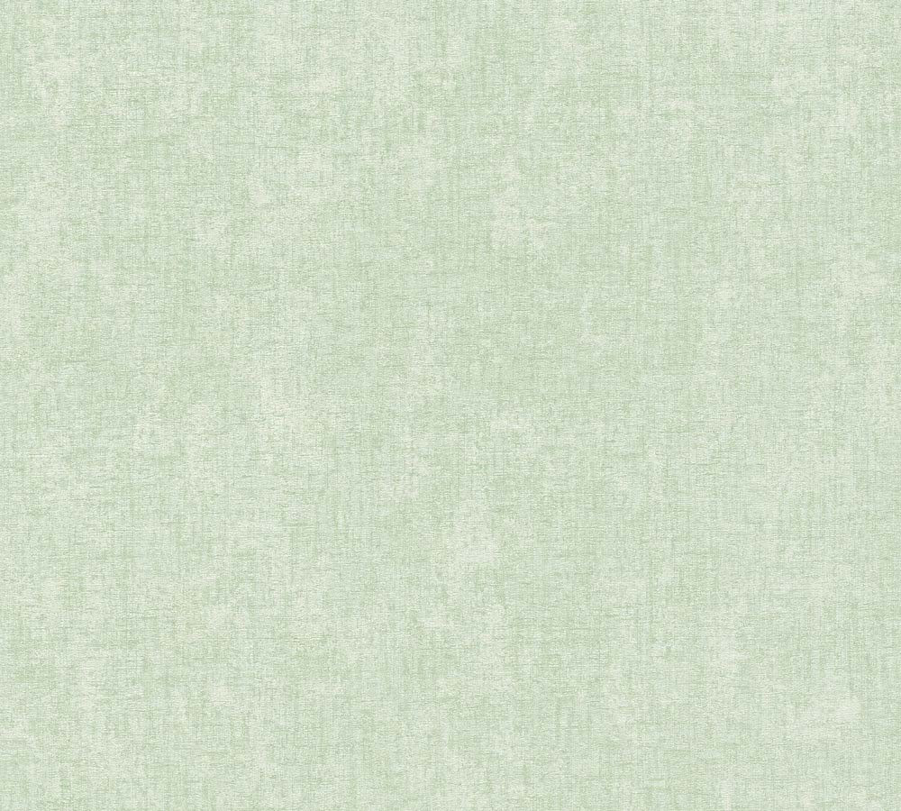 Hygge 2 -  Linen Structure plain wallpaper AS Creation Roll Green  386152