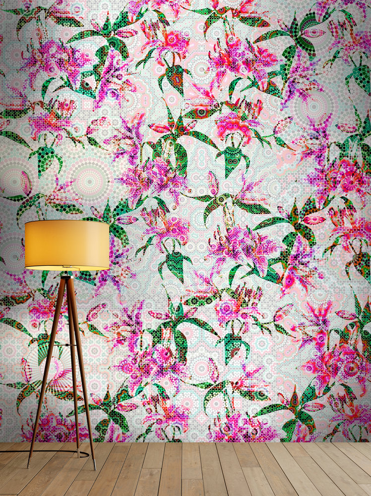 Walls By Patel -Mosaic lilies digital print AS Creation    