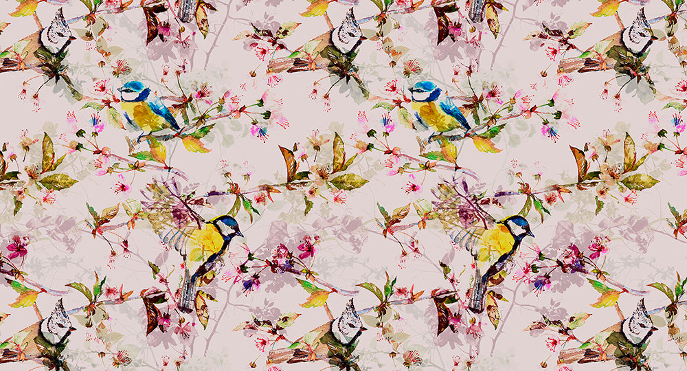 Walls By Patel - Songbirds digital print AS Creation Yellow   110231