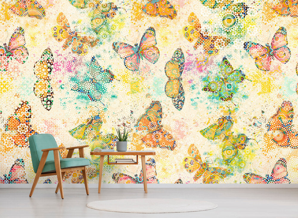 Walls By Patel - Mosaic Butterflies digital print AS Creation    