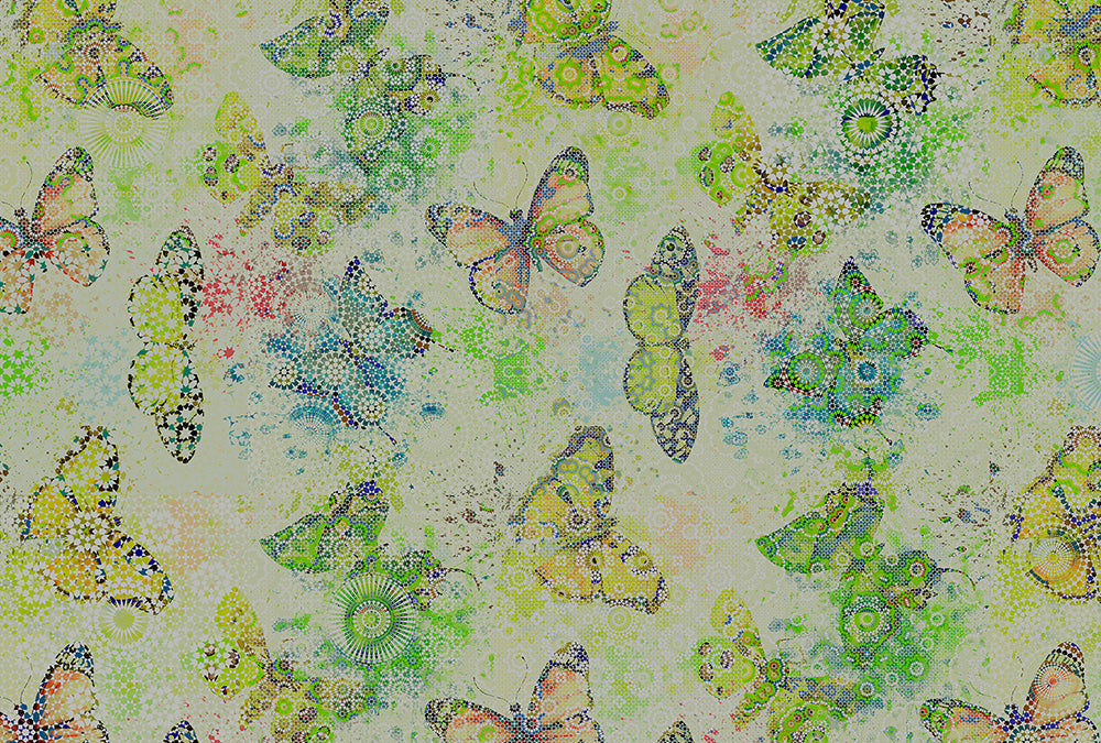 Walls By Patel - Mosaic Butterflies digital print AS Creation Green   110271