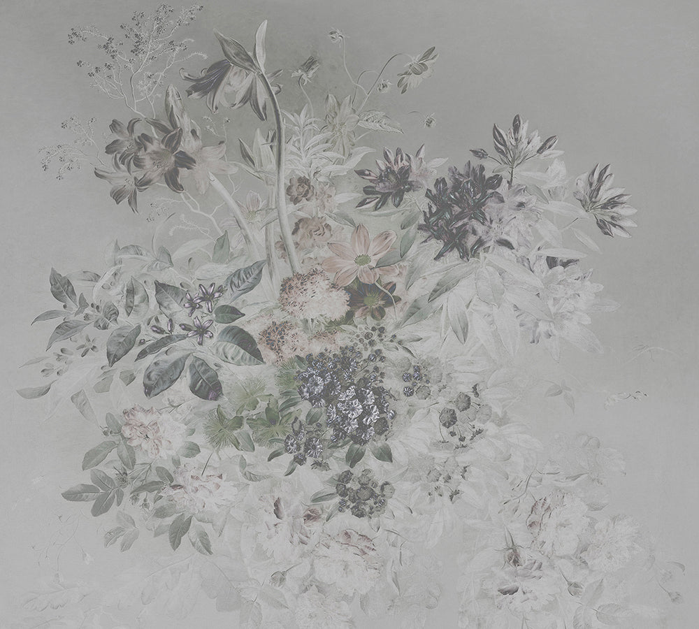 Walls By Patel - Bouquet Pastel digital print AS Creation Grey   110736