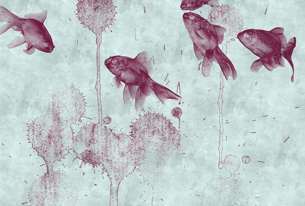 Walls By Patel - Pond digital print AS Creation Red   110826