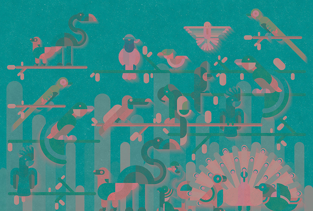 Walls By Patel - Flamingo digital print AS Creation Green   110956