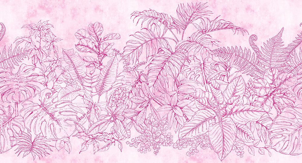 Walls By Patel - Fern Garden digital print AS Creation Pink   111096