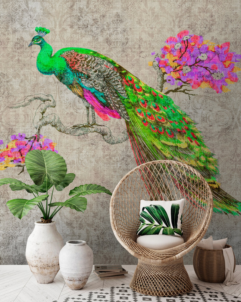 Walls by Patel 2 - Peacock digital print AS Creation    