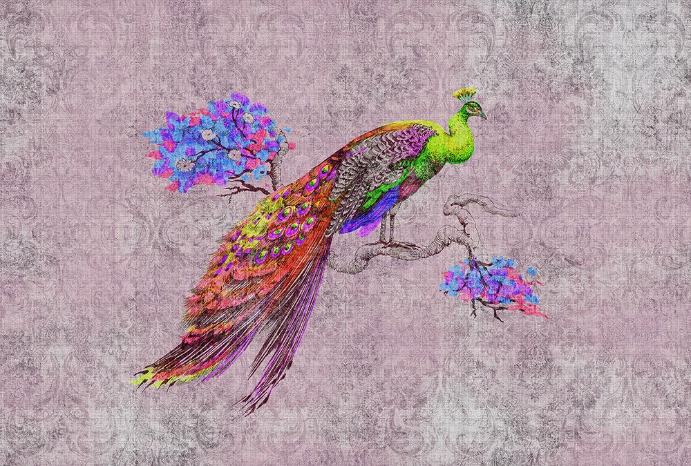 Walls by Patel 2 - Peacock digital print AS Creation Pink   114312