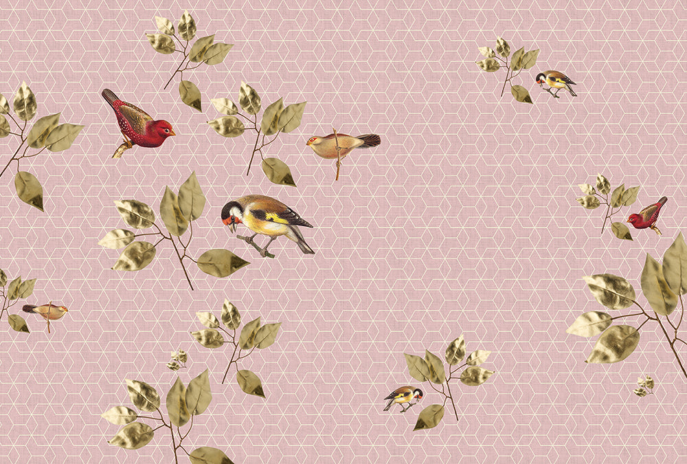 Walls by Patel 2 - Brilliant Birds digital print AS Creation Pink   114322