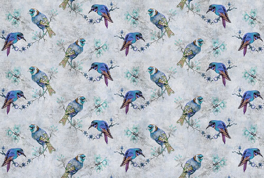 Walls by Patel 2 - Love Birds digital print AS Creation Blue   114402