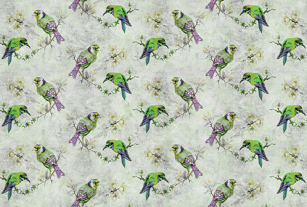 Walls by Patel 2 - Love Birds digital print AS Creation Green   114407