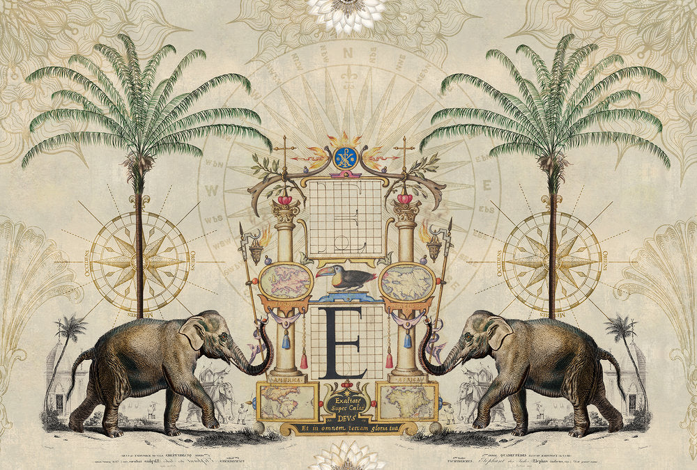 ARTist - Nostalgic Elefant digital print AS Creation Beige   119737