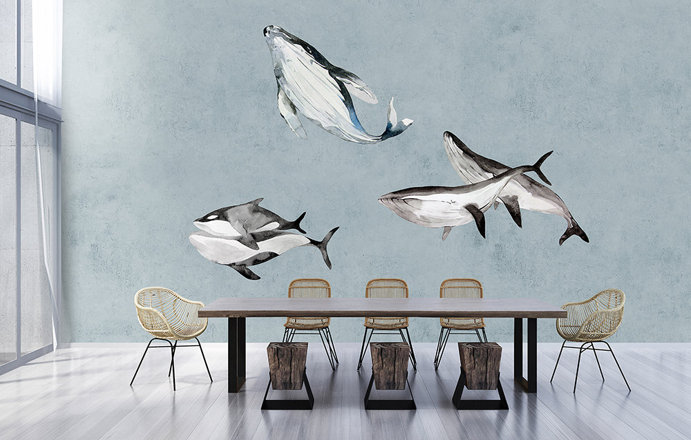 Walls by Patel 3 - Oceans Five Whales digital print AS Creation    