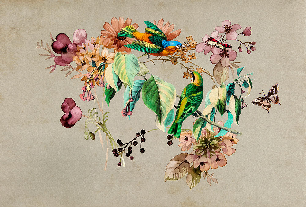 Walls by Patel 3 - Love Nest Watercolour digital print AS Creation Beige   DD122400