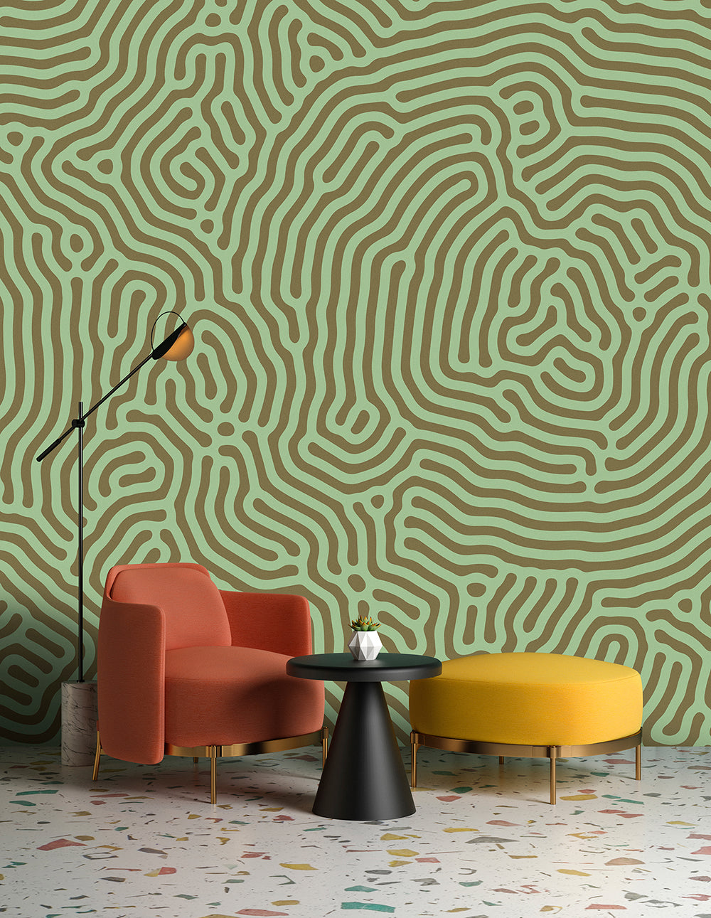 Walls by Patel 3 - Sahel Maze Green digital print AS Creation    
