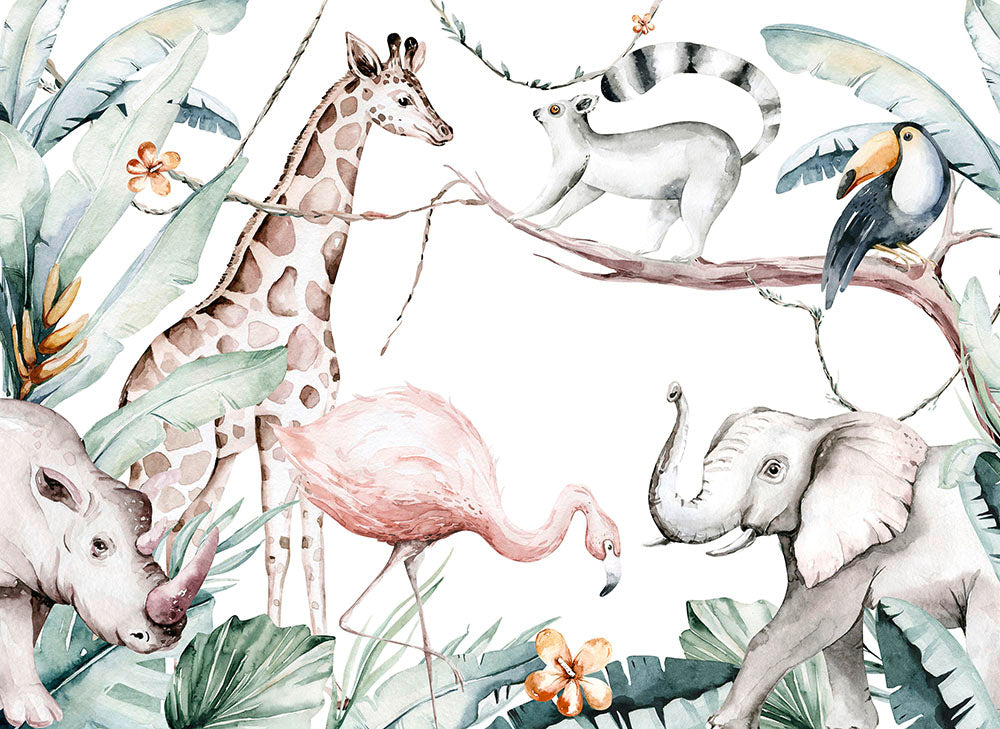 Designwalls 2 - Safari Friends digital print AS Creation Orange   DD123952