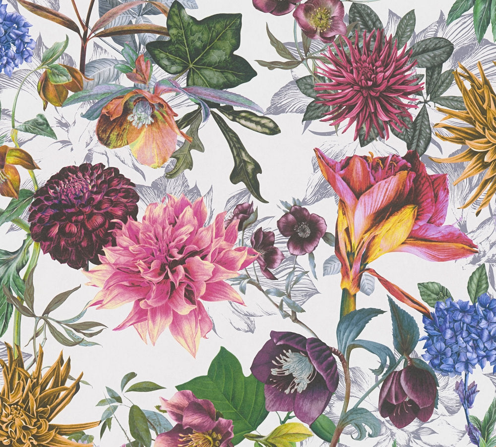 Dream Flowery - Flowers botanical wallpaper AS Creation Roll Purple  381754