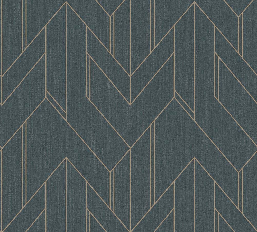 Villa - Glossy Lines geometric wallpaper AS Creation Roll Dark Grey  373691