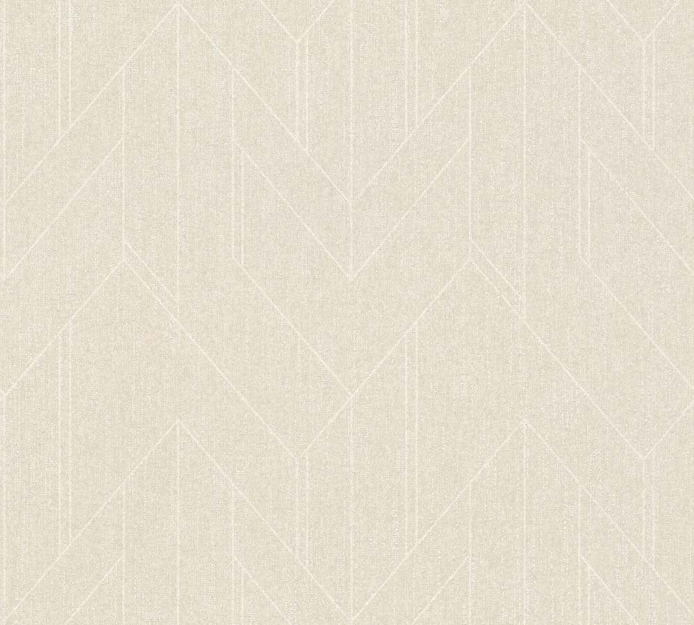 Villa - Glossy Lines geometric wallpaper AS Creation Roll Cream  373692