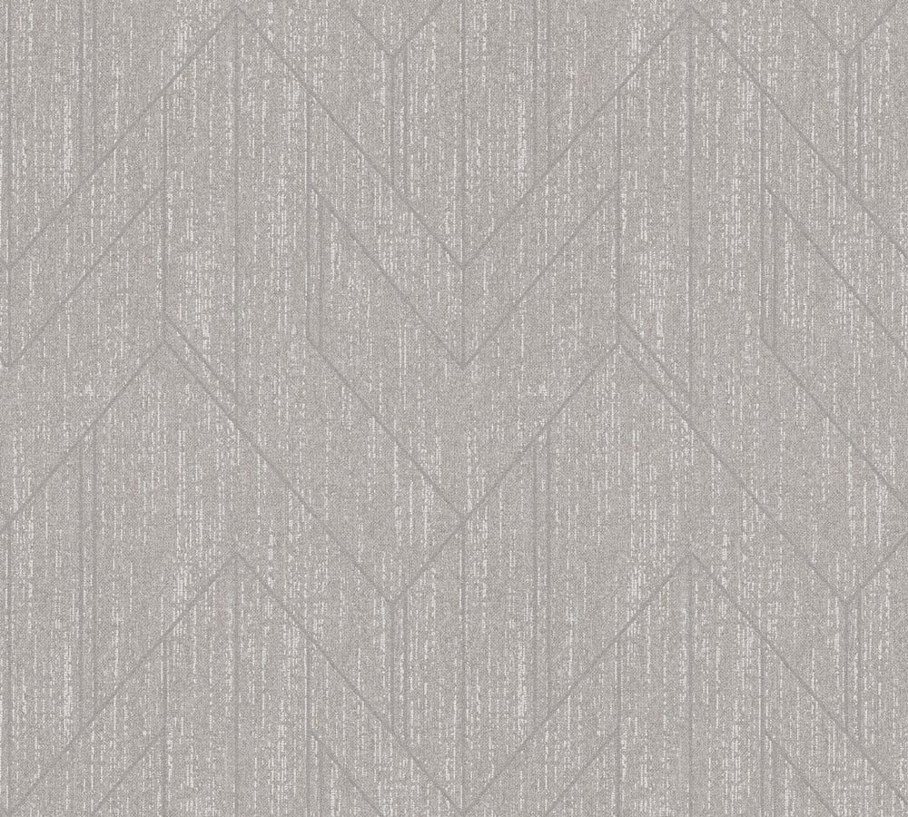 Villa - Glossy Lines geometric wallpaper AS Creation Roll Light Grey  373694