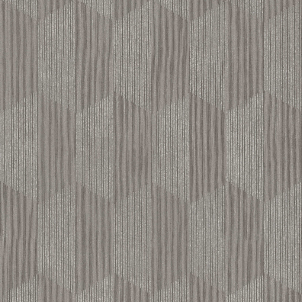 Geo Effect - Hatched Trapezoids geometric wallpaper AS Creation Roll Grey  385923