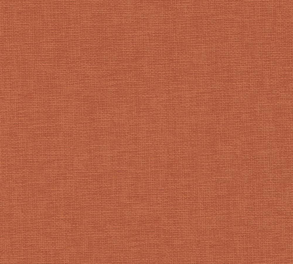 Hygge 2 - Wider Grasscloth Look plain wallpaper AS Creation Roll Orange  386137