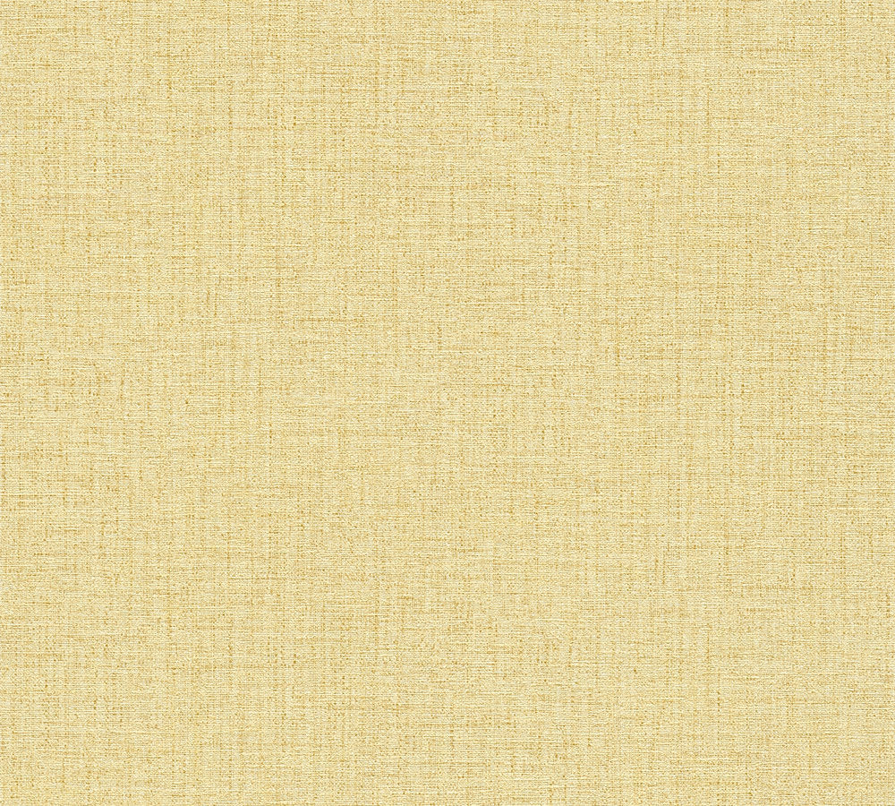 Desert Lodge - Linen Texture plain wallpaper AS Creation Roll Light Yellow  385288