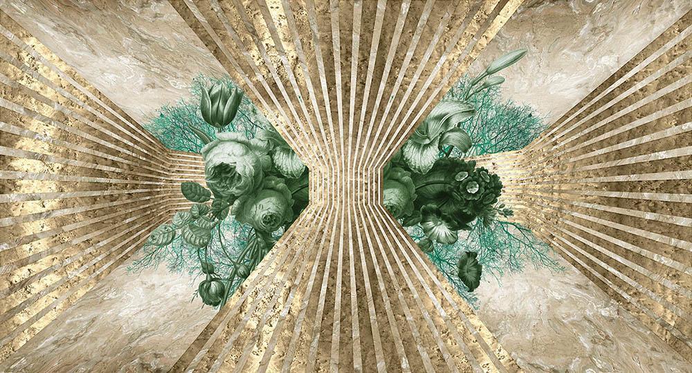Cobalt - Royal Awakening digital print Muance Green   MU12053