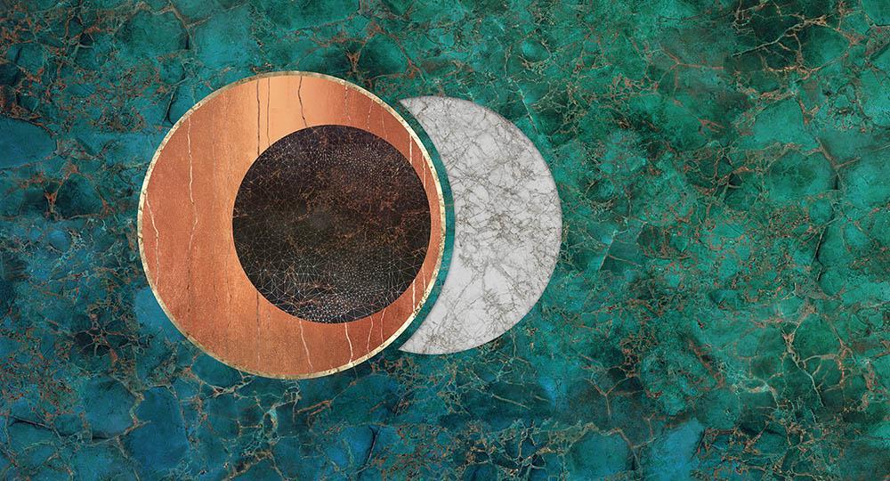 Cobalt - The Circle digital print Muance Green   MU12073
