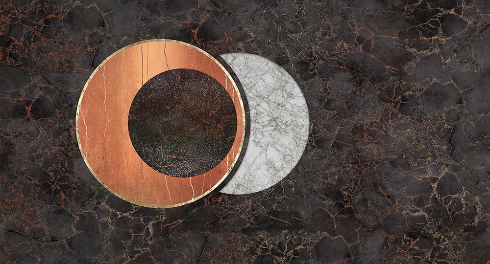 Cobalt - The Circle digital print Muance Charcoal   MU12075