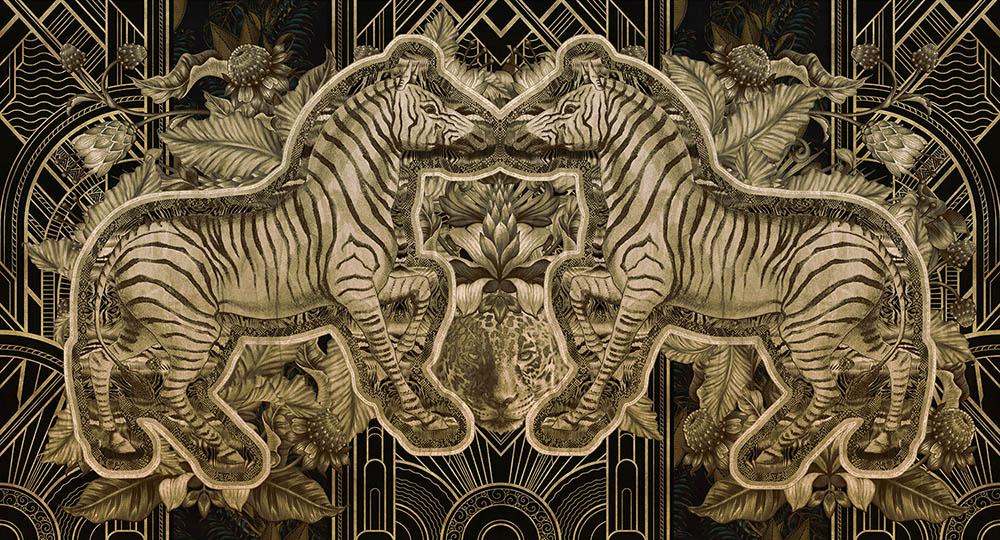 Cobalt - Deco Brothers digital print Muance Black   MU12087
