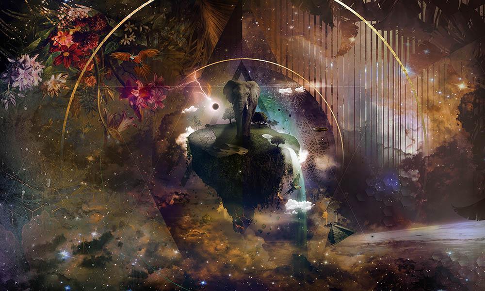 Cobalt - Cosmic Wonder digital print Muance Multicolour   MU12103