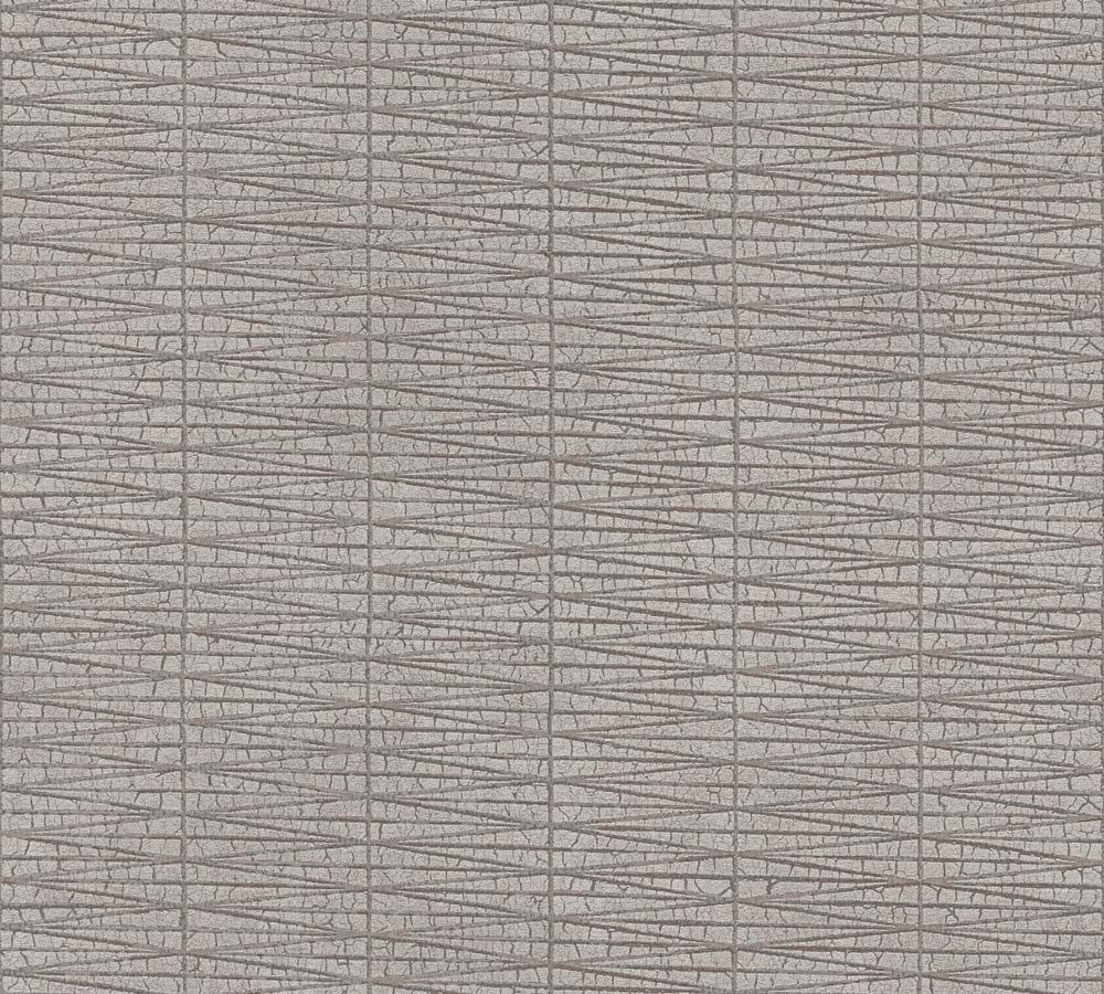 Hygge 2 -  Natural Geo geometric wallpaper AS Creation Roll Grey  385976