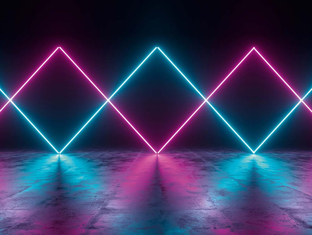 The Wall - Neon Lights Wallpaper in Purple smart walls AS Creation