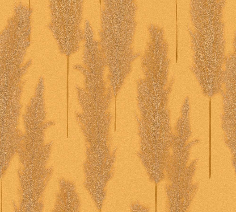 Hygge 2 -  Pampas Grass botanical wallpaper AS Creation Roll Yellow  386313