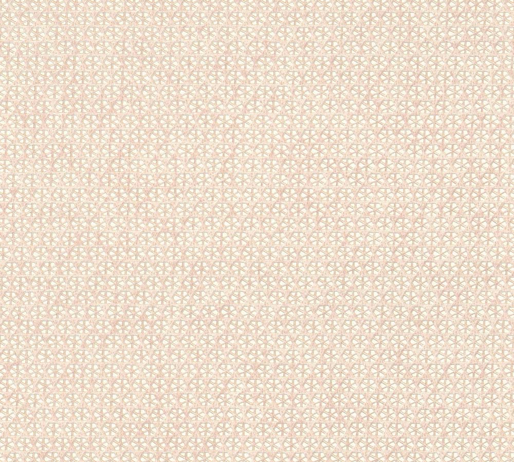 Hygge 2 -  Rattan Look bold wallpaper AS Creation Roll Light Pink  386301