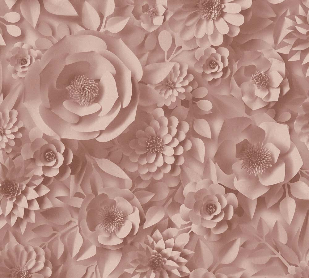 Pint Walls -  3D Effect Roses botanical wallpaper AS Creation Roll Pink  387182